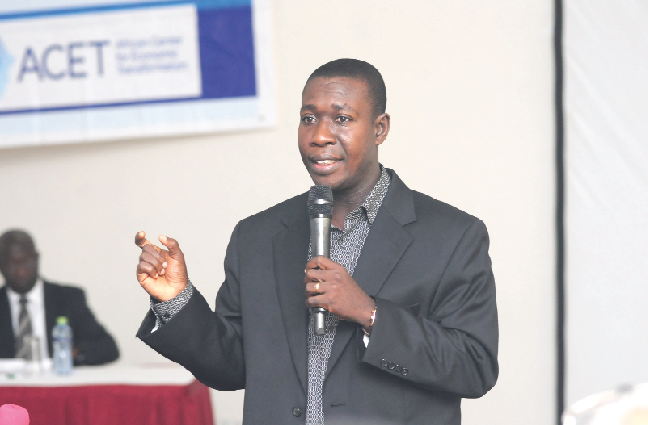 Dr. Baah-Boateng makes a presentation at a National Policy Dialogue on Youth Employment